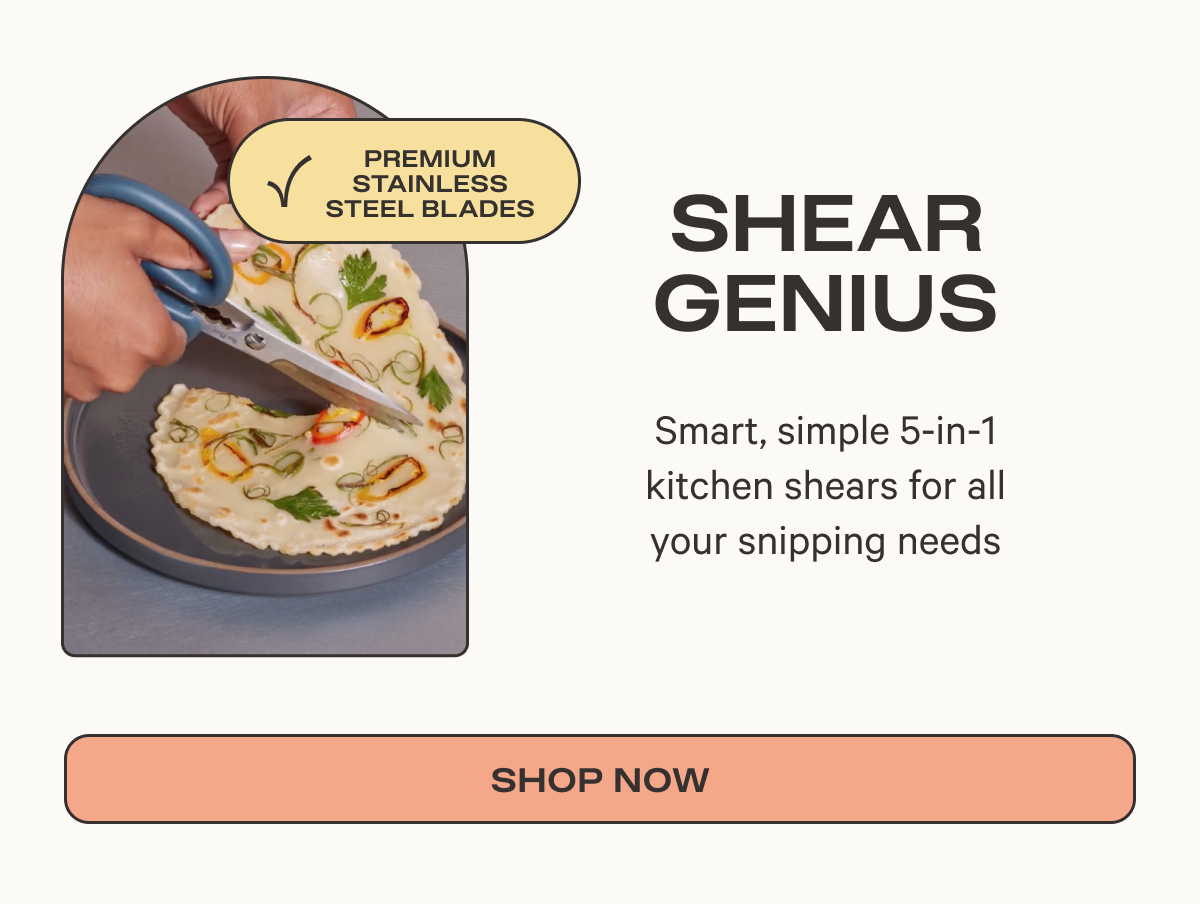 Shear Genius Smart, simple 5-in-1 kitchen shears for all your snipping needs | Shop Now