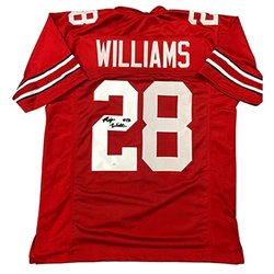 Miyan Williams Autographed Signed Ohio State Buckeyes Custom Red #28 Jersey - JSA Authentic
