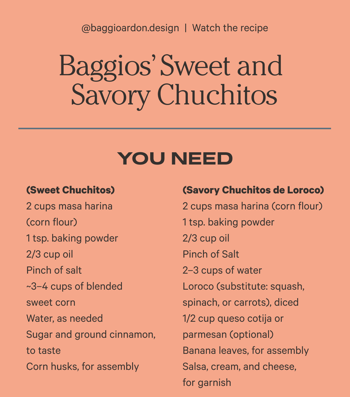 Baggios’ Sweet and Savory Chuchitos | @baggioardon.design