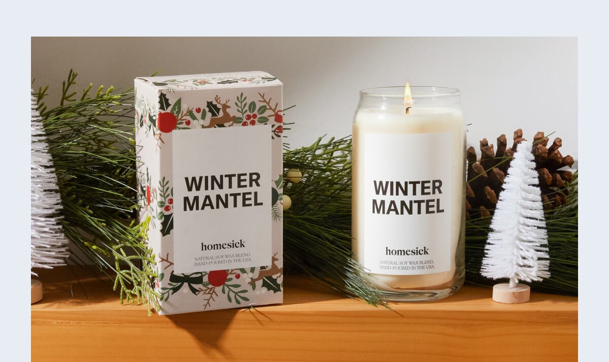 winter mantel candle