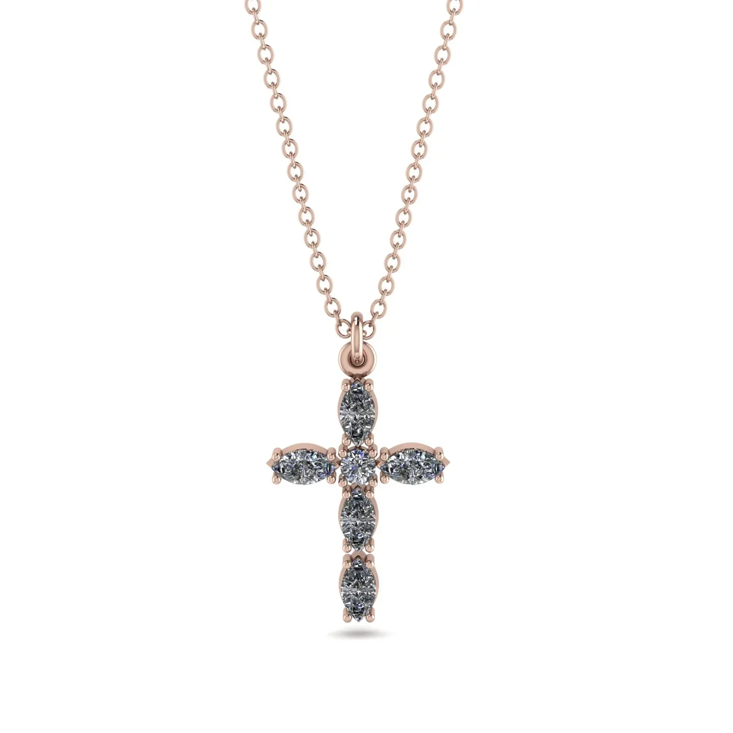 Image of Luxurious Diamond Cross Necklace - Silas No. 2