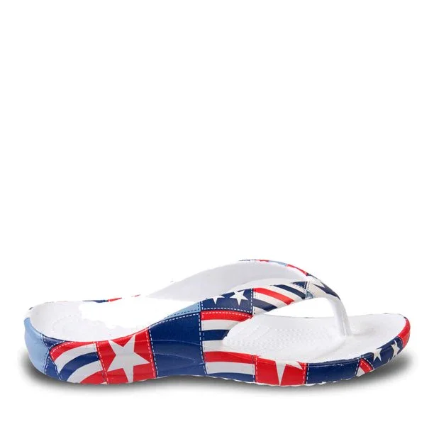 Image of Women's Loudmouth Flip Flops - Betsy Ross