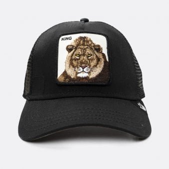 Black 'The King Lion' Trucker Cap