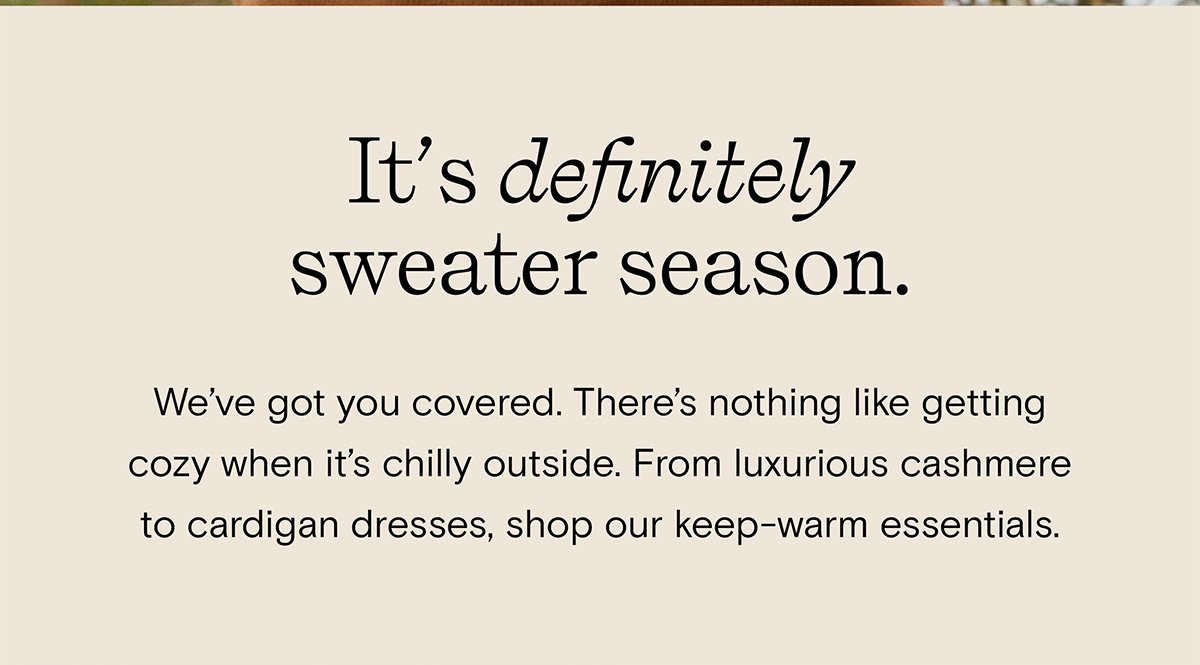 Sweater season has officially begun