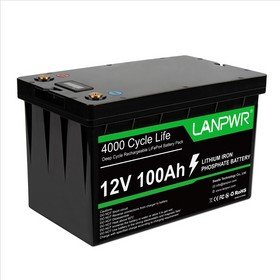 LANPWR 12V 100Ah LiFePO4 Battery Pack Backup Power