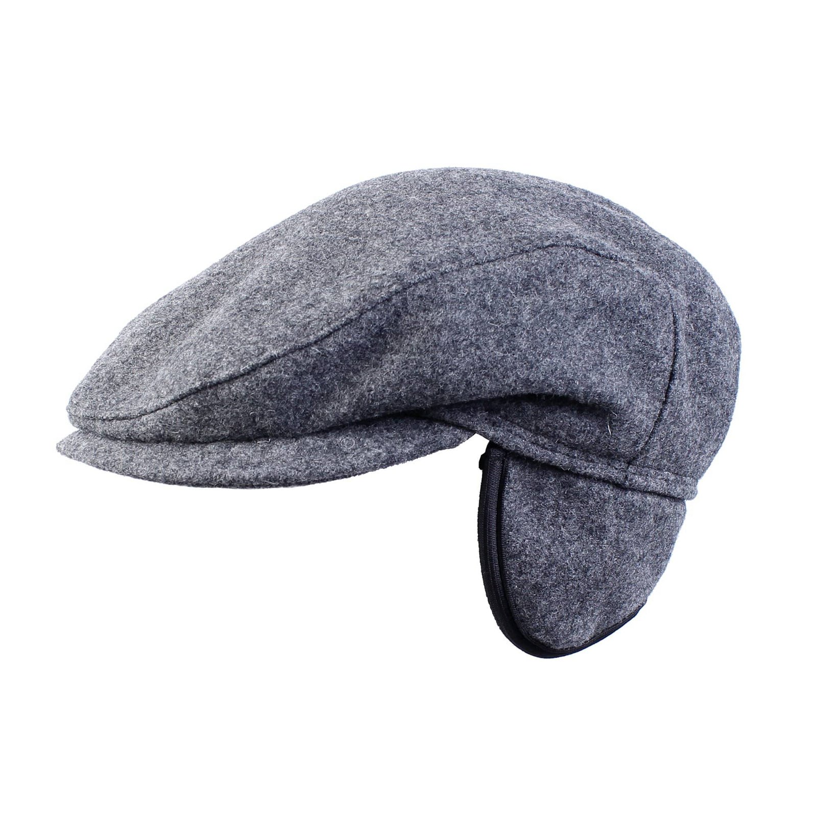 Image of Wigens Men's Melton Wool Slim Ivy Cap with Ear Flaps