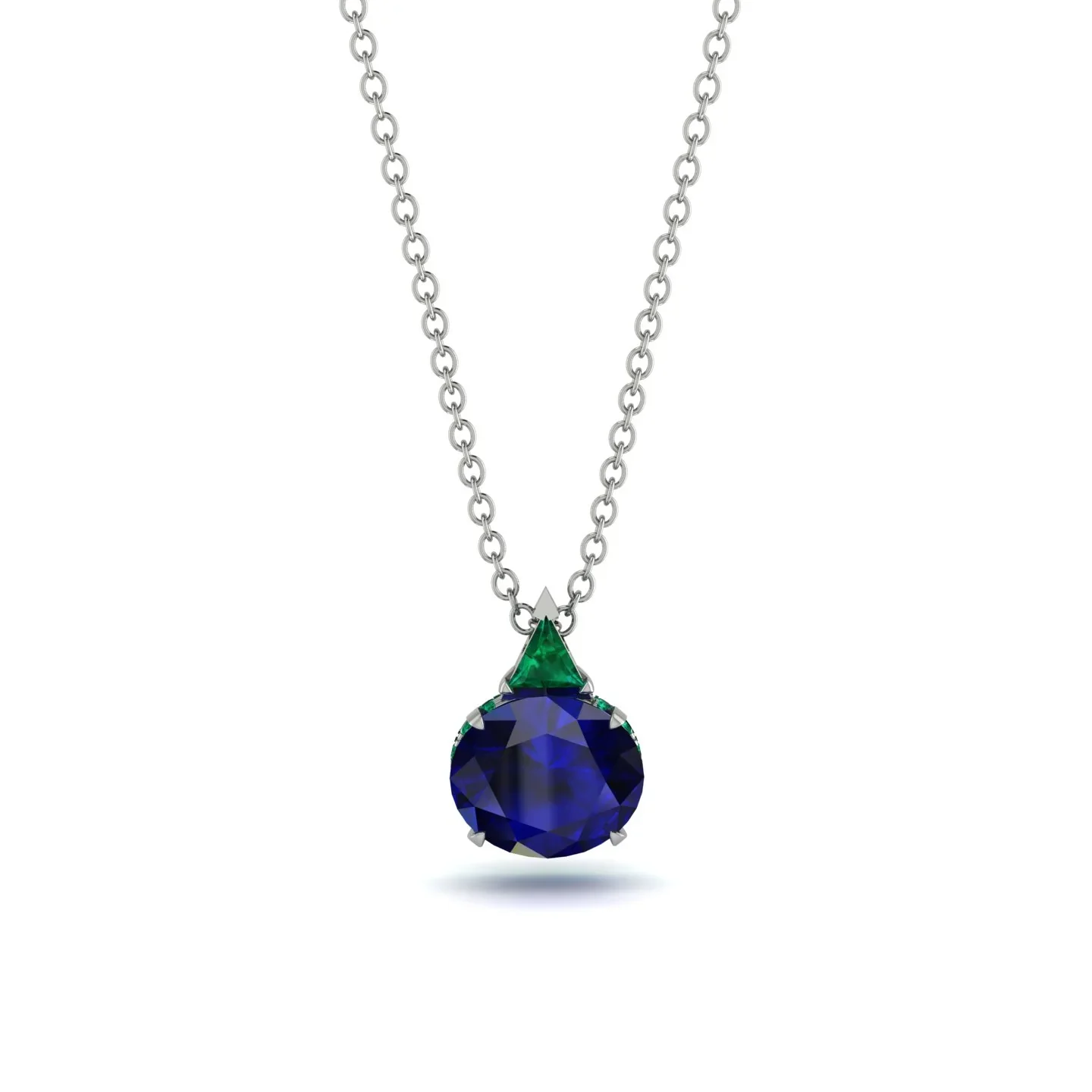 Image of Hidden Halo Sapphire Necklace - Rosalie No. 30