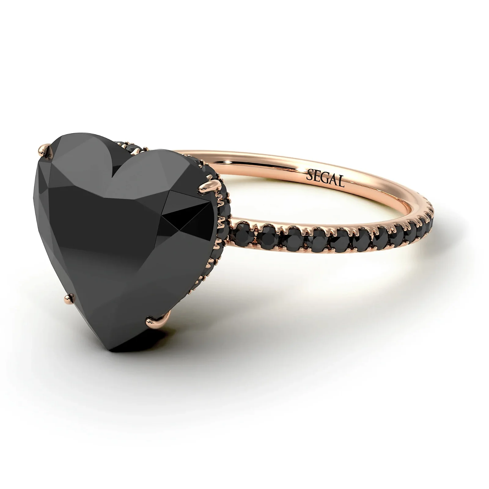 Image of Heart Shape Black Diamond Ring - Noelle No. 38