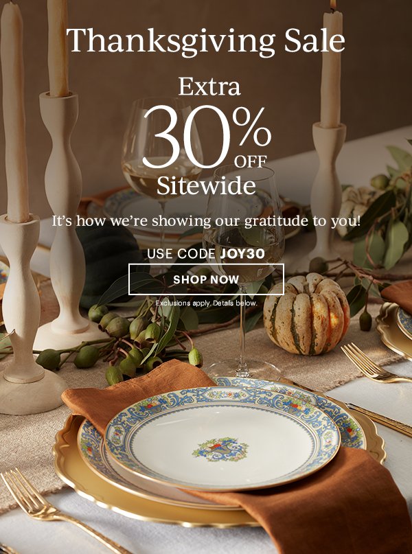 Thanksgiving Sale: Extra 30% Off Sitewide! It's how we're showing our gratitude to you! Use code JOY30 Shop Now