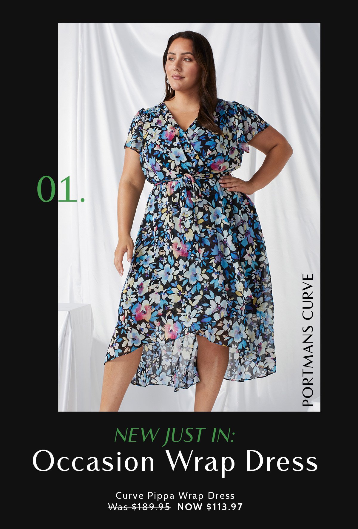 New Just in: occassion wrap dress.Curve Pippa Wrap Dress Was $189.95  NOW $113.97