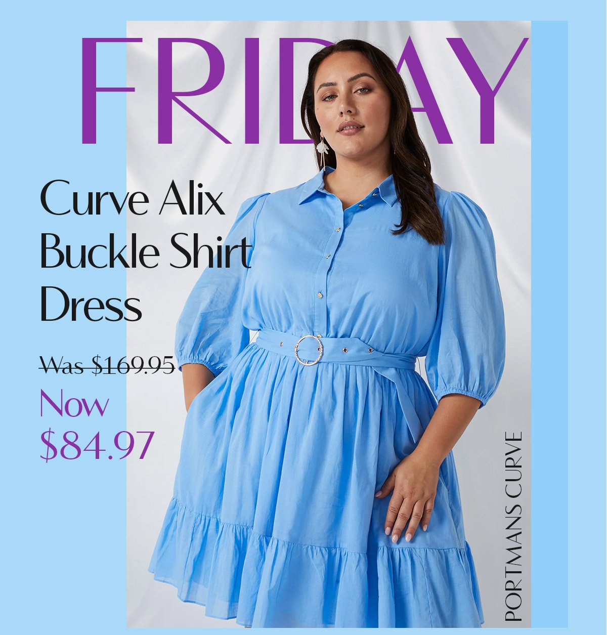 Curve Alix Buckle Shirt Dress Was $169.95 Now $84.97