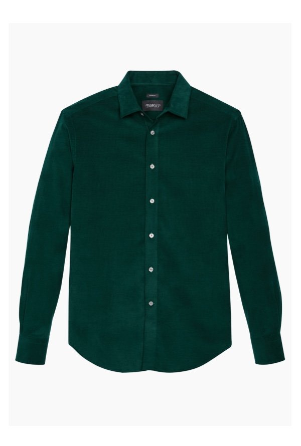 Awearness Kenneth Cole Dark Green Corduroy Sport Shirt