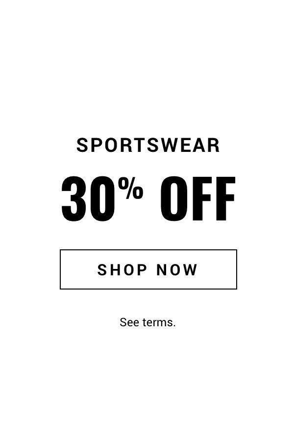 Shop 30 percent off sportswear