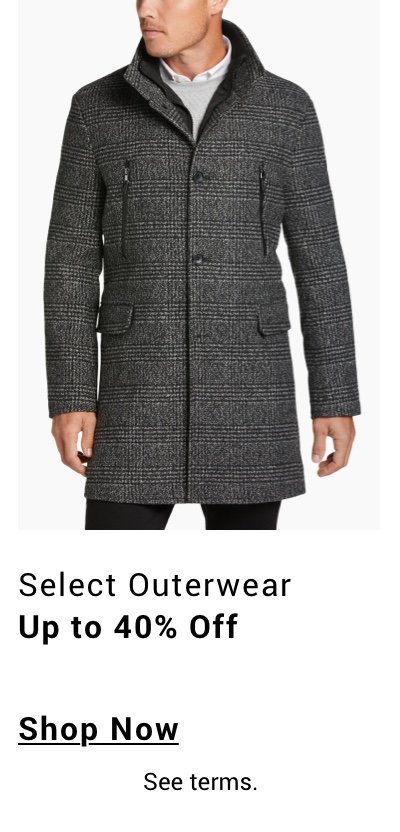 up to 40 percent off outerwear