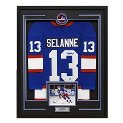 Teemu Selanne Autographed Signed Winnipeg Jets 36x44 Framed Jersey Display
