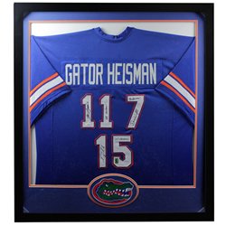 
Florida Gator 3 Heisman Winners Autographed Signed Framed Jersey - JSA Authentic
