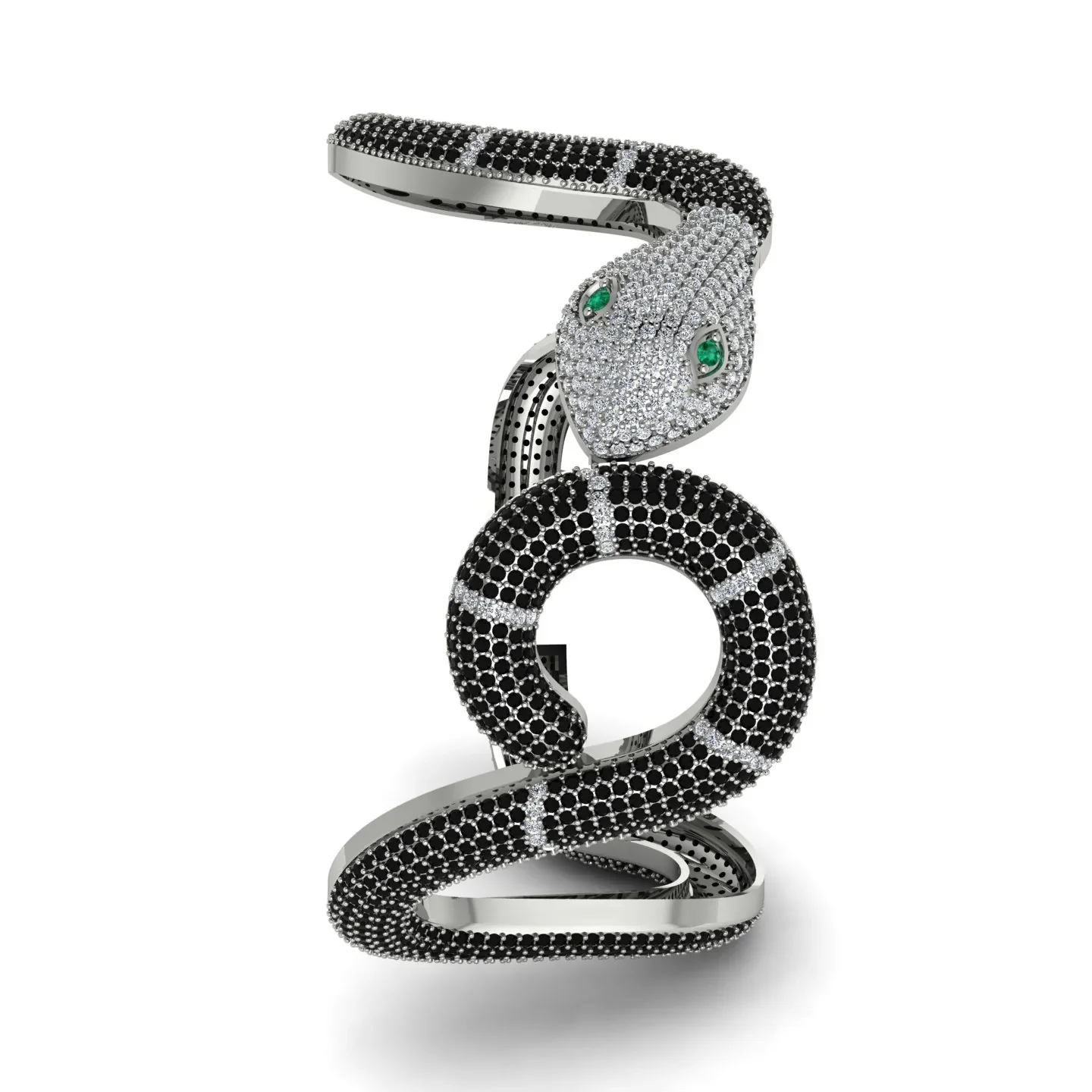 Image of Gorgeous Black Diamond Snake Bracelet - Ronald No. 12