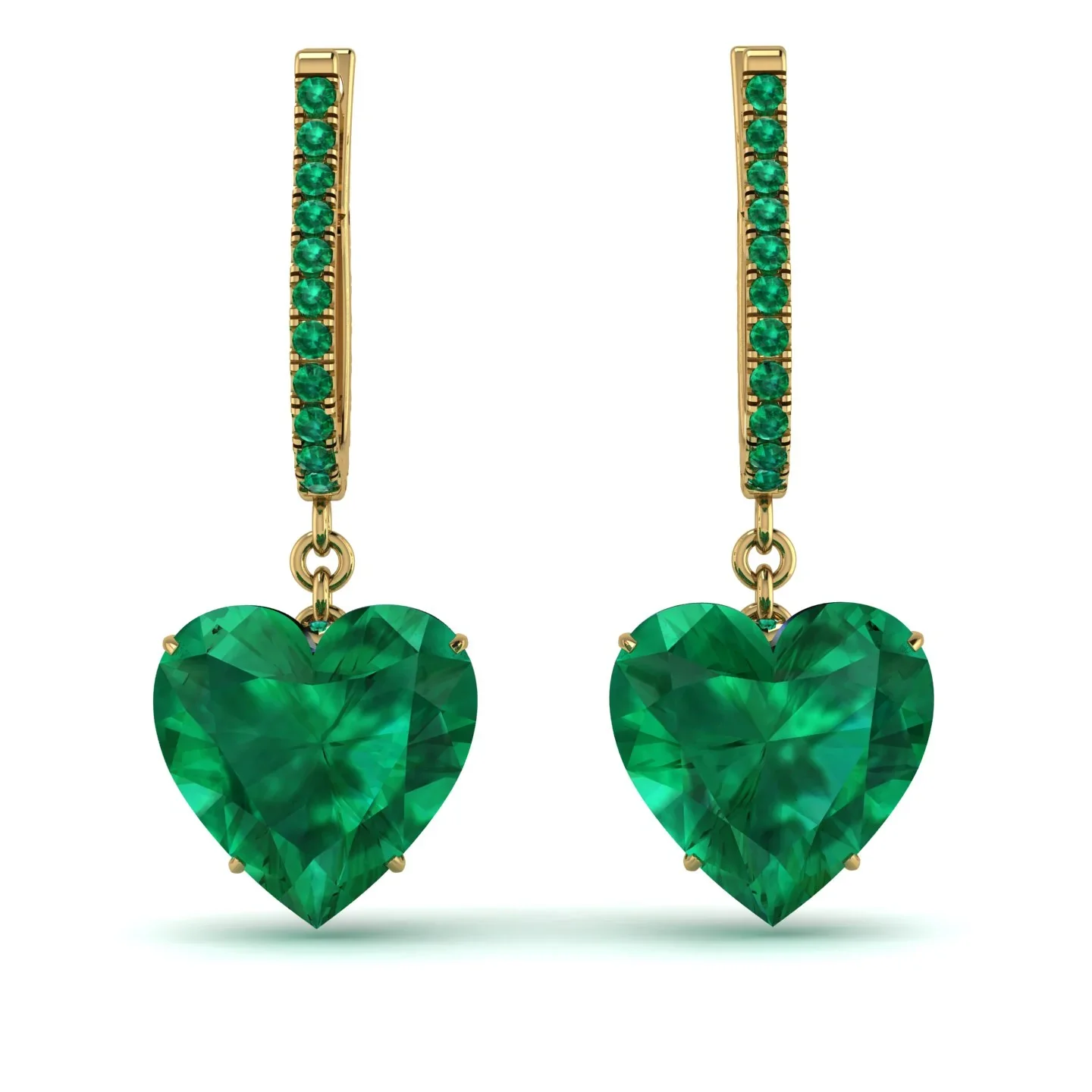 Image of Heart Emerald Earrings - Noelle No. 19