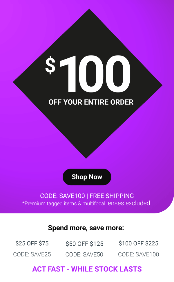 $100 OFF Purchase >