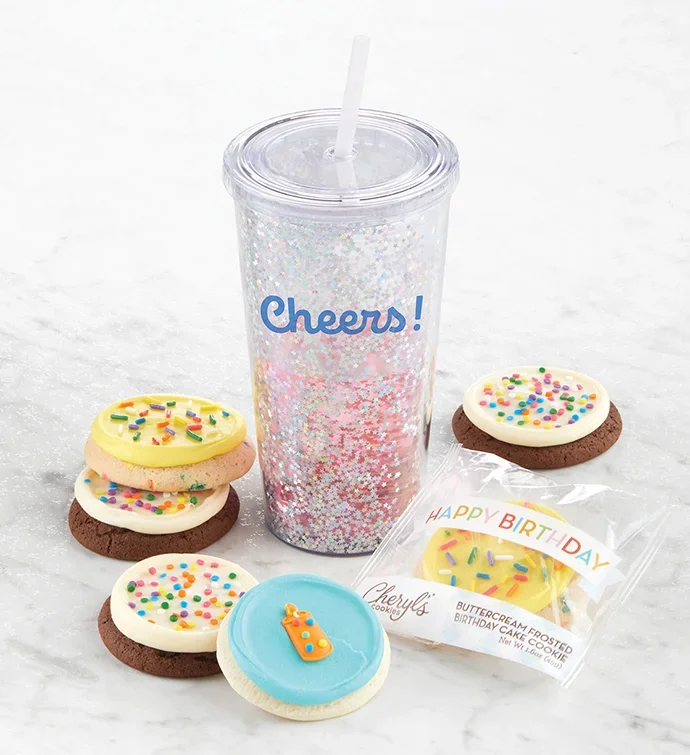 Birthday Tumbler And Cookies