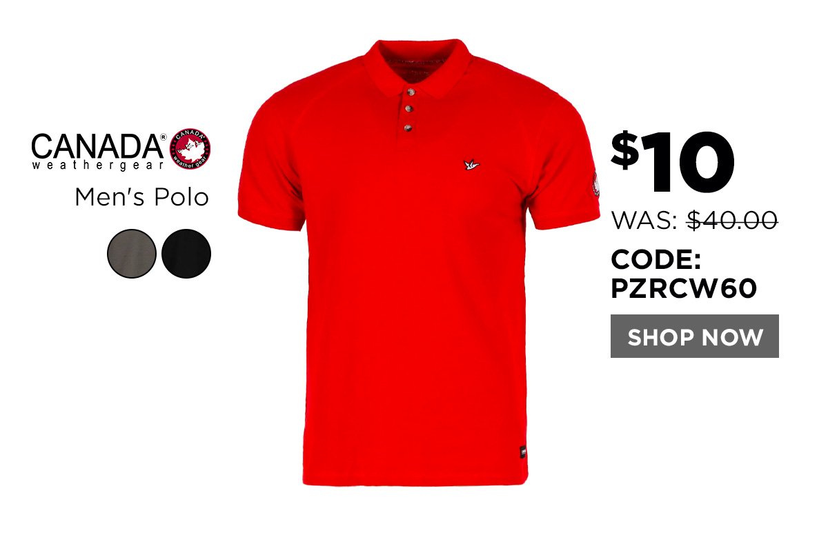 Product #3 - Canada Weather Gear Men's Pique Polo with Ribbed Collar and Cuff
