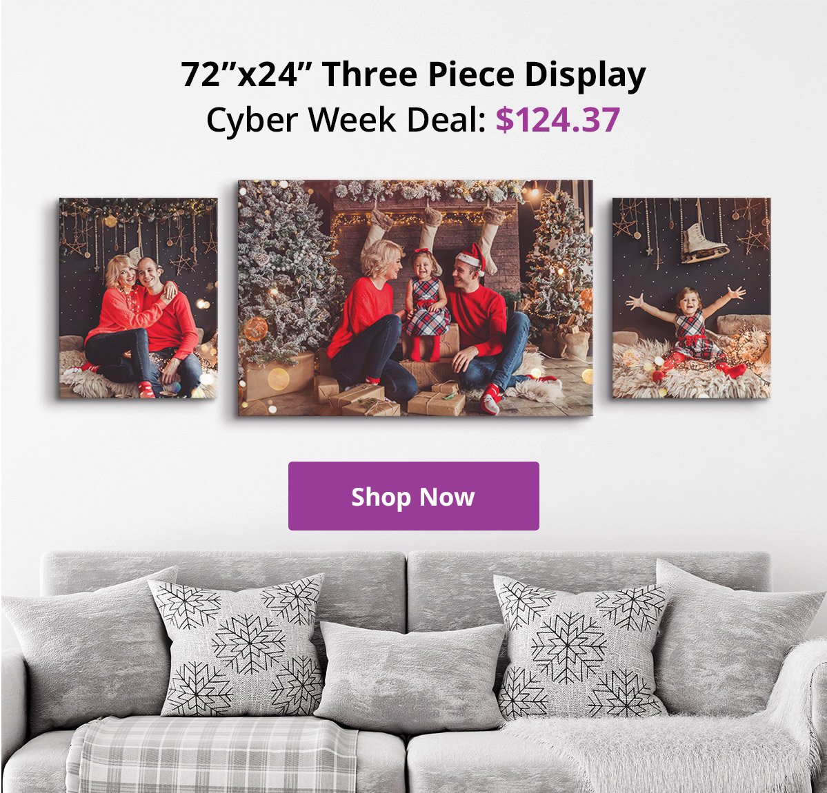 Cyber Week Deal: 72x24 Three Piece Display for Only $124.37