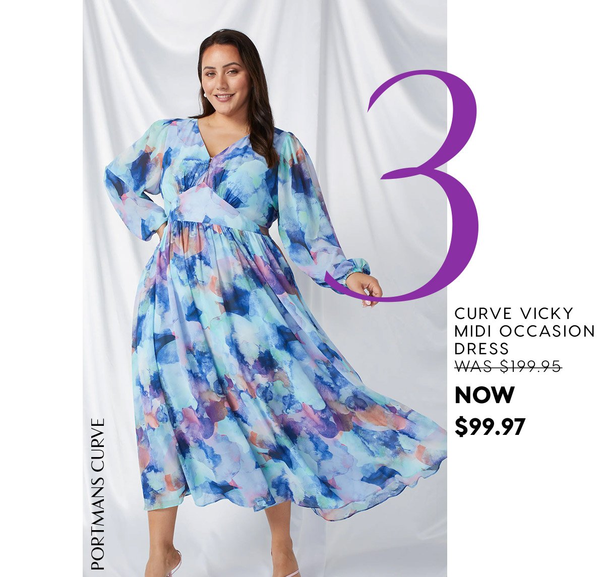 Curve Vicky Midi Occasion Dress WAS $199.95 NOW  $99.97