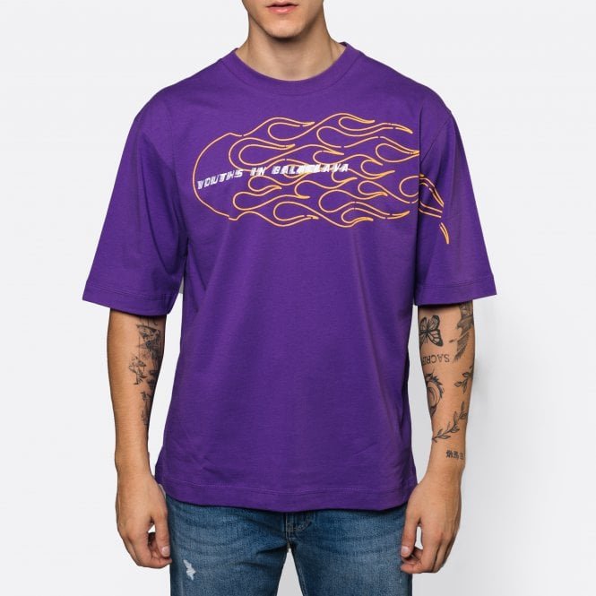 Purple Flame Oversized T-Shirt