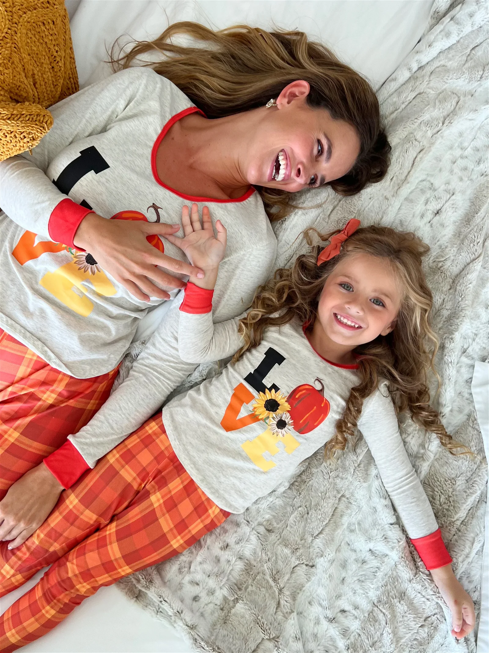 Image of Mommy & Me Fall Love Plaid Pajama Set