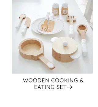 WOODEN COOKING AND EATING SET