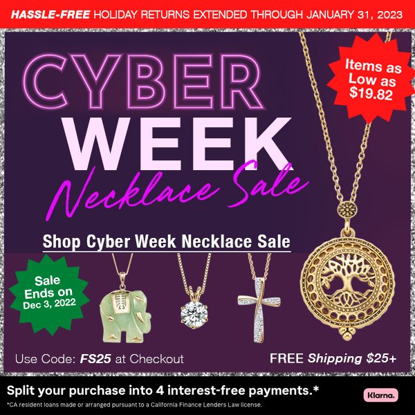 Cyber Week Necklaces
