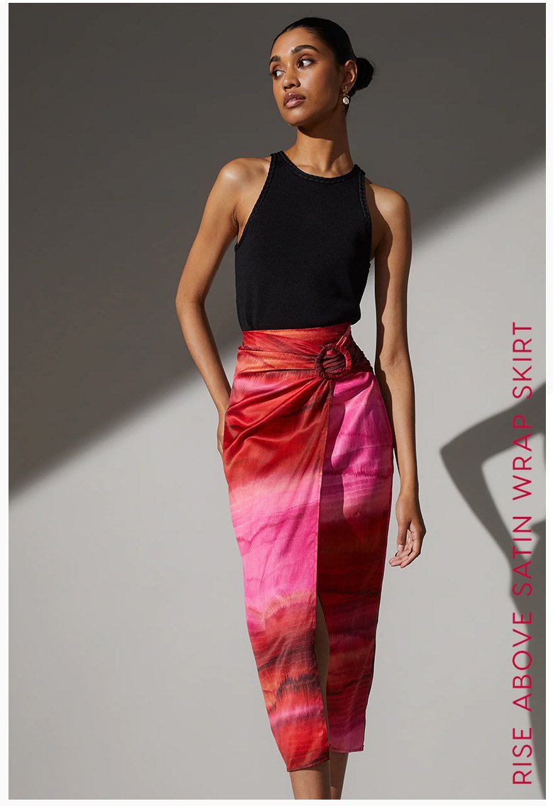 Rise Above Satin Wrap Skirt 