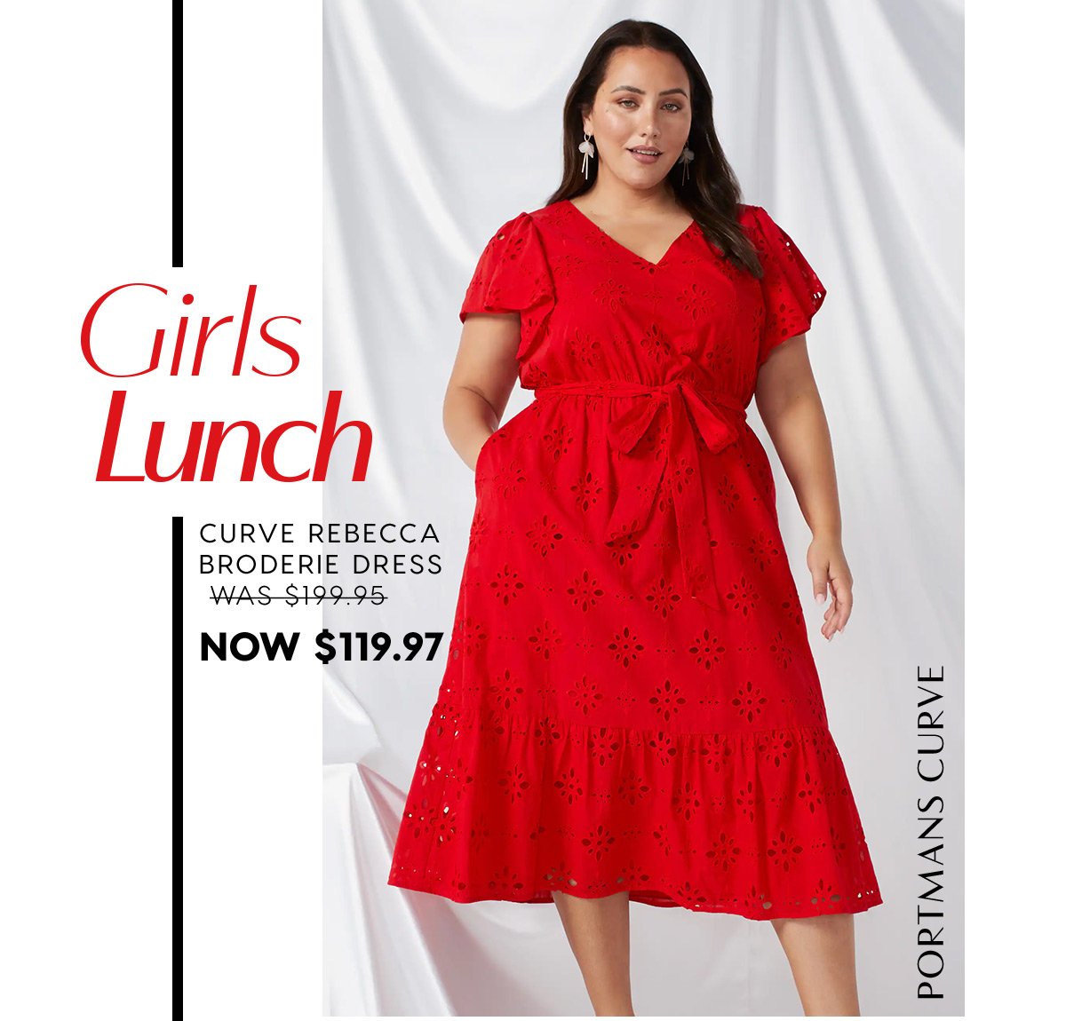 Girls Lunch.Curve Rebecca Broderie Dress   WAS $199.95 NOW $119.97