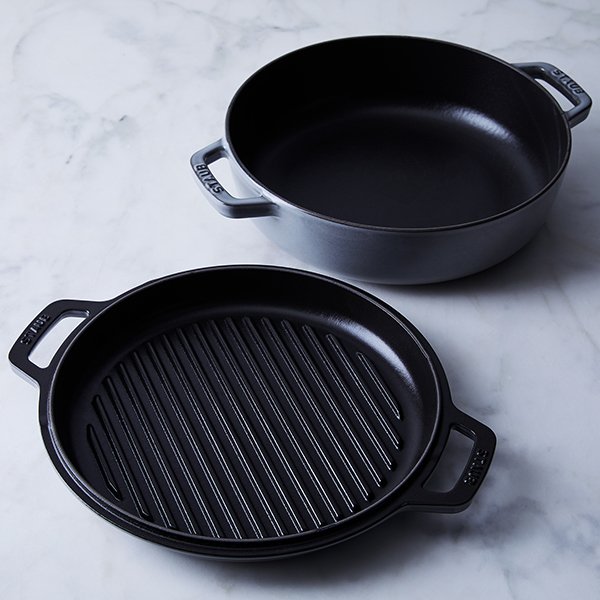 Staub Cast Iron 2-in-1 Grill Pan & Cocotte