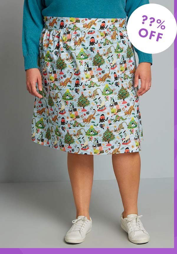 ModCloth X Retrolicious Tabby Holidays A-Line Skirt