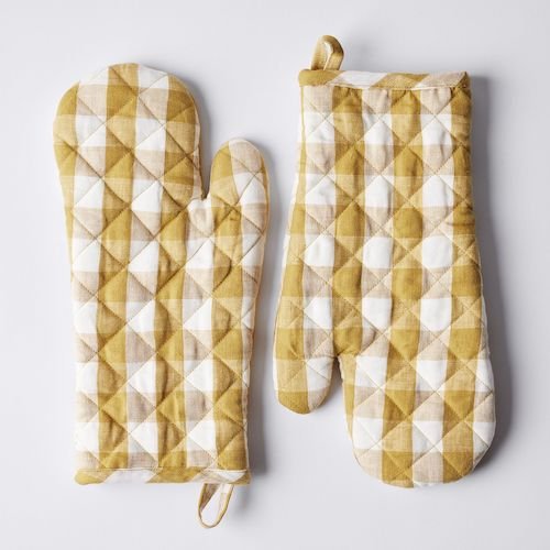 Food52 Gingham Linen Oven Mitts 